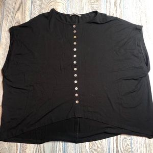 Black Button-Down Women's Top